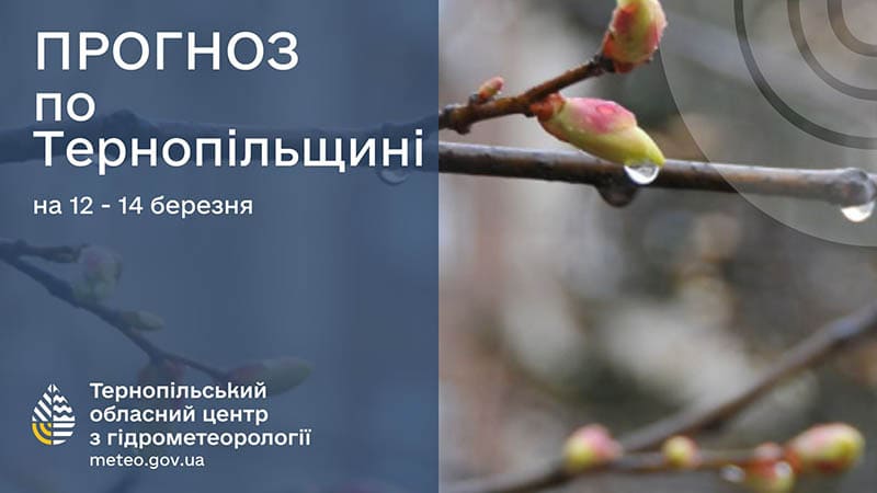 Хмарно з проясненнями: прогноз погоди у Тернополі на 12 березня