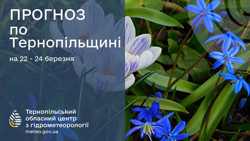 До 16° тепла: прогноз погоди у Тернополі на 22 березня