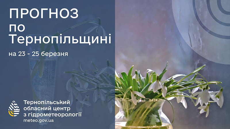 Невеликі дощі: прогноз погоди у Тернополі на 23 березня