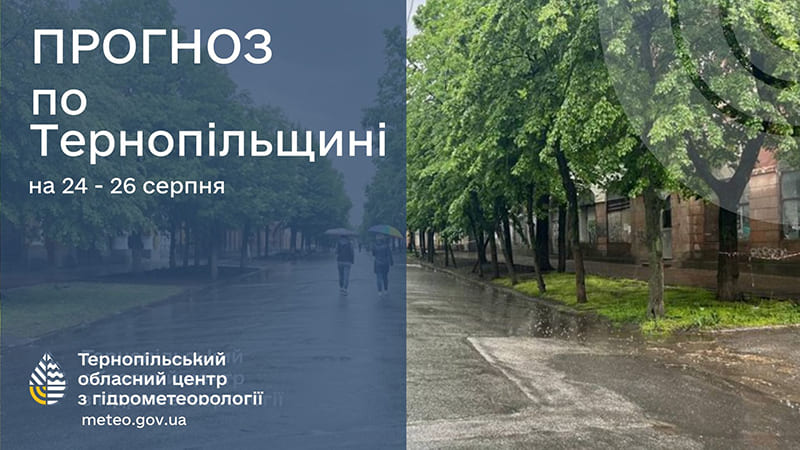 Дощі та грози: прогноз погоди у Тернополі на 24 серпня