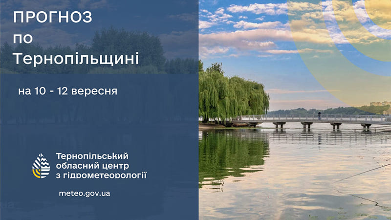 Хмарно з проясненнями: прогноз погоди у Тернополі на 10 вересня