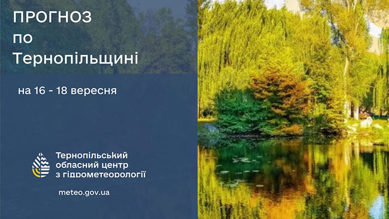 Короткочасні дощі: прогноз погоди у Тернополі на 16 вересня
