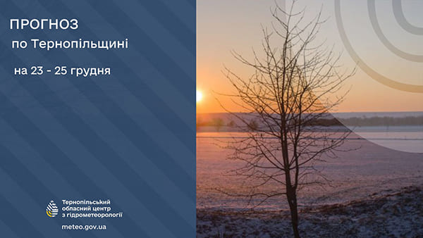 Мокрий сніг: прогноз погоди у Тернополі на 23 грудня