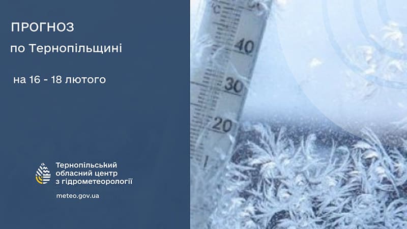 До 11° морозу: прогноз погоди у Тернополі на 16 лютого