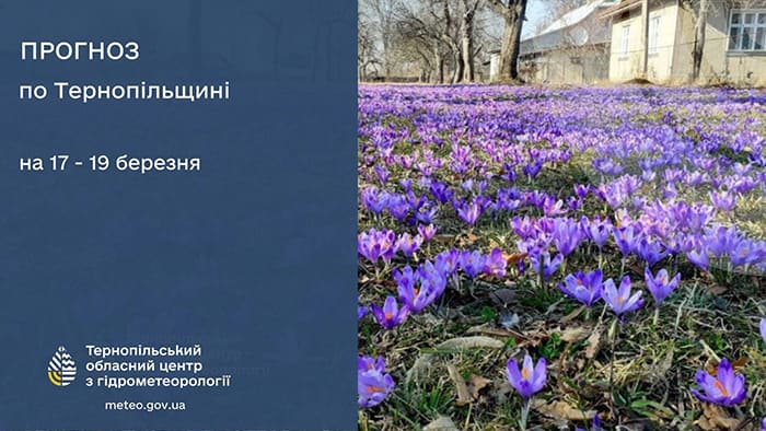 До 15° тепла: прогноз погоди у Тернополі на 17 березня
