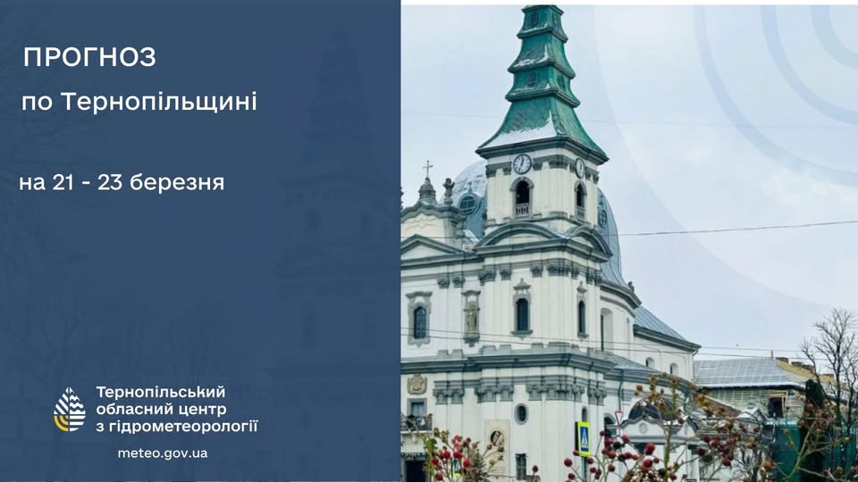 Майже без опадів: прогноз погоди у Тернополі на 21 березня